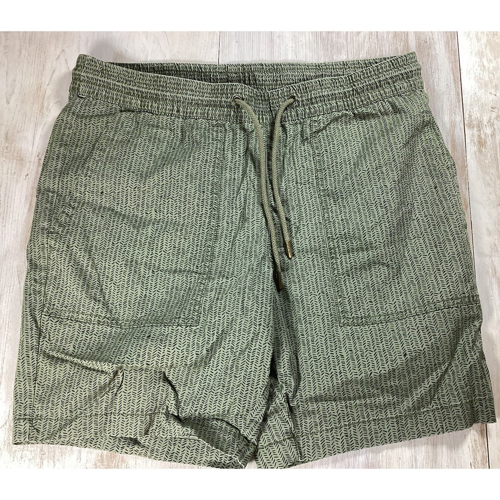 Goodfellow Army Green With Black Design Shorts Men's Medium‎ Elastic Waist